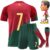 URAISEUS #7 Boys’ Soccer Jerseys Sports Team Training Uniform Boys and Girls Youth Shirts and Shorts Set